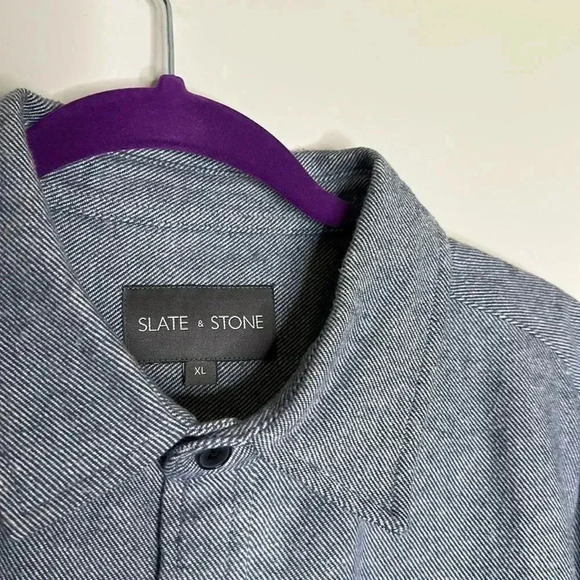 Slate & Stone Mens Blue Shirt Jacket - Picture 5 of 7